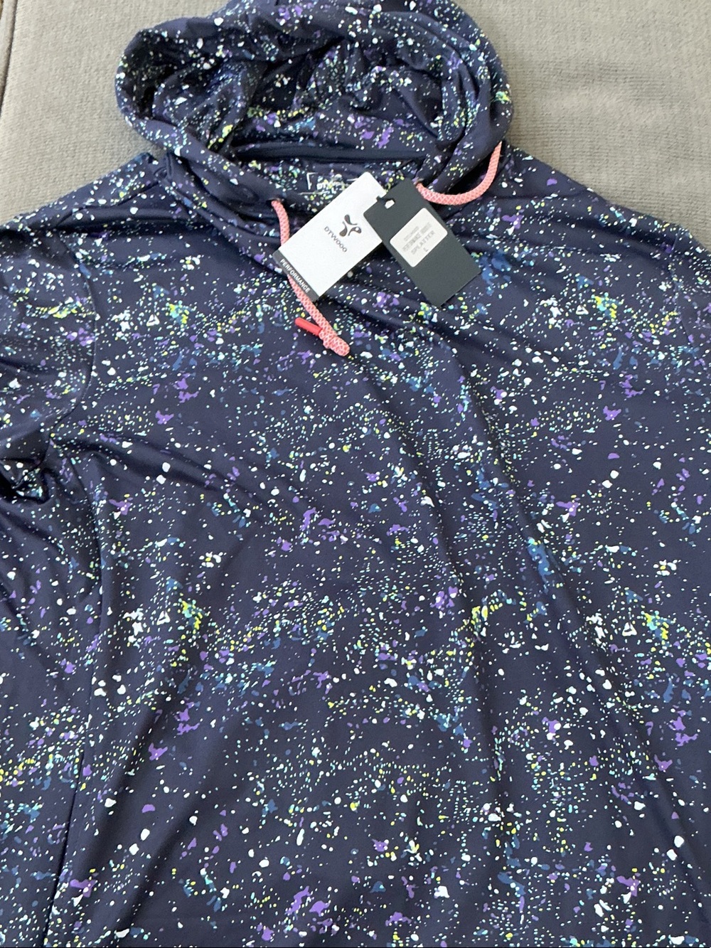 Navy Splatter-Print Hoodie